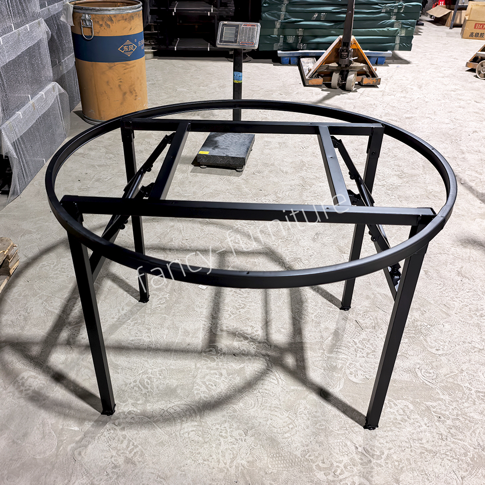 Heavy Duty Round Folding Table Frame, Metal Foldable Legs for Round Banquet Tables, Space-Saving Table Base for Events
