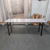 Folding Banquet Table Frame, Metal Folding Table Legs for Wedding, Party, Restaurant, Heavy Duty Foldable Table Base