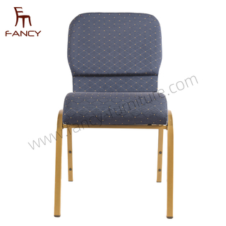 Blue Fabric Metal Used Theater Auditorium Church Chair