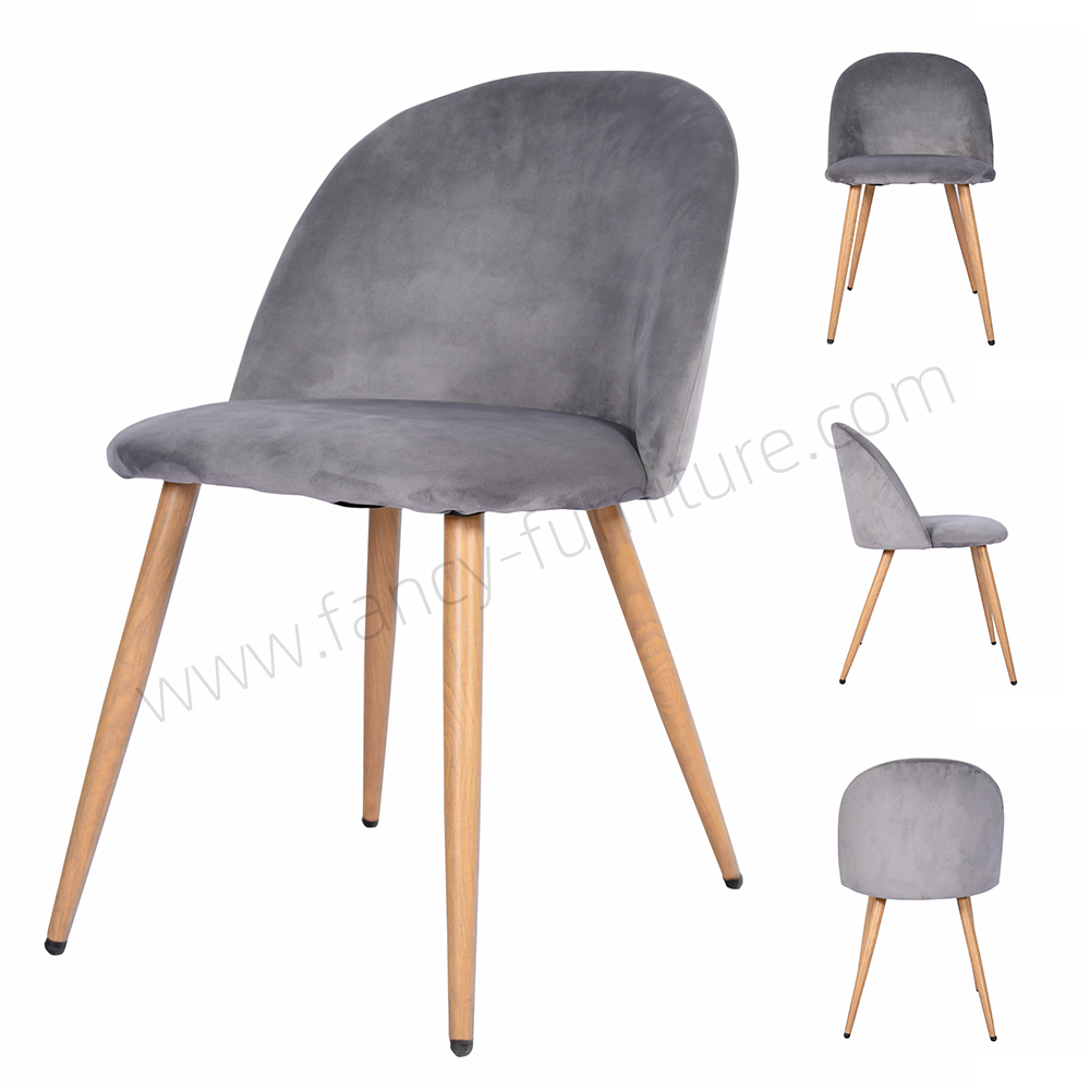 Modern Velvet Dining Chair with Metal Legs Durable Upholstery Non-Foldable for Home & Hotel Use