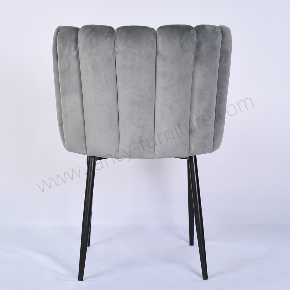 Modern Hotel Dining Chair with Dutch Velvet Upholstery And Black Spray Frame Home Furniture
