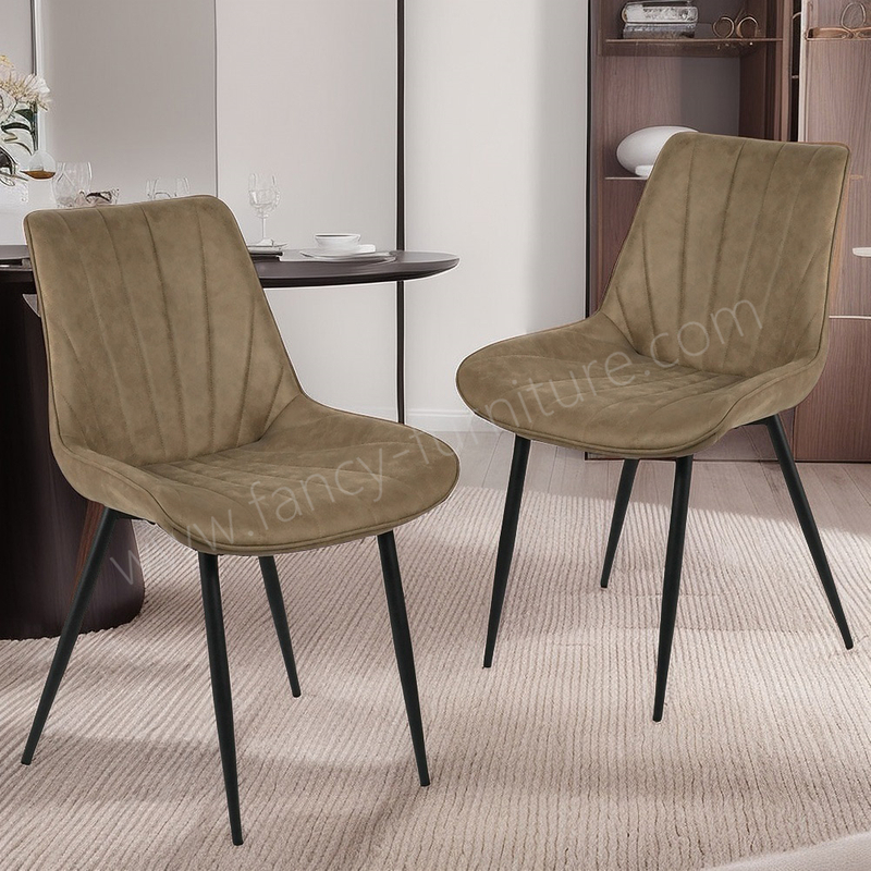 Soft Upholstered Modern Dining Chair with Durable Metal Legs for Home & Hotel Use