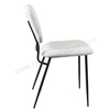 Linen Fabric Dining Chair with Black Metal Legs, Modern Upholstered Side Chair for Kitchen & Living Room