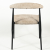 Durable Black Leg Linen Dining Chair, Curved Backrest Fabric Chair for Commercial & Home Use