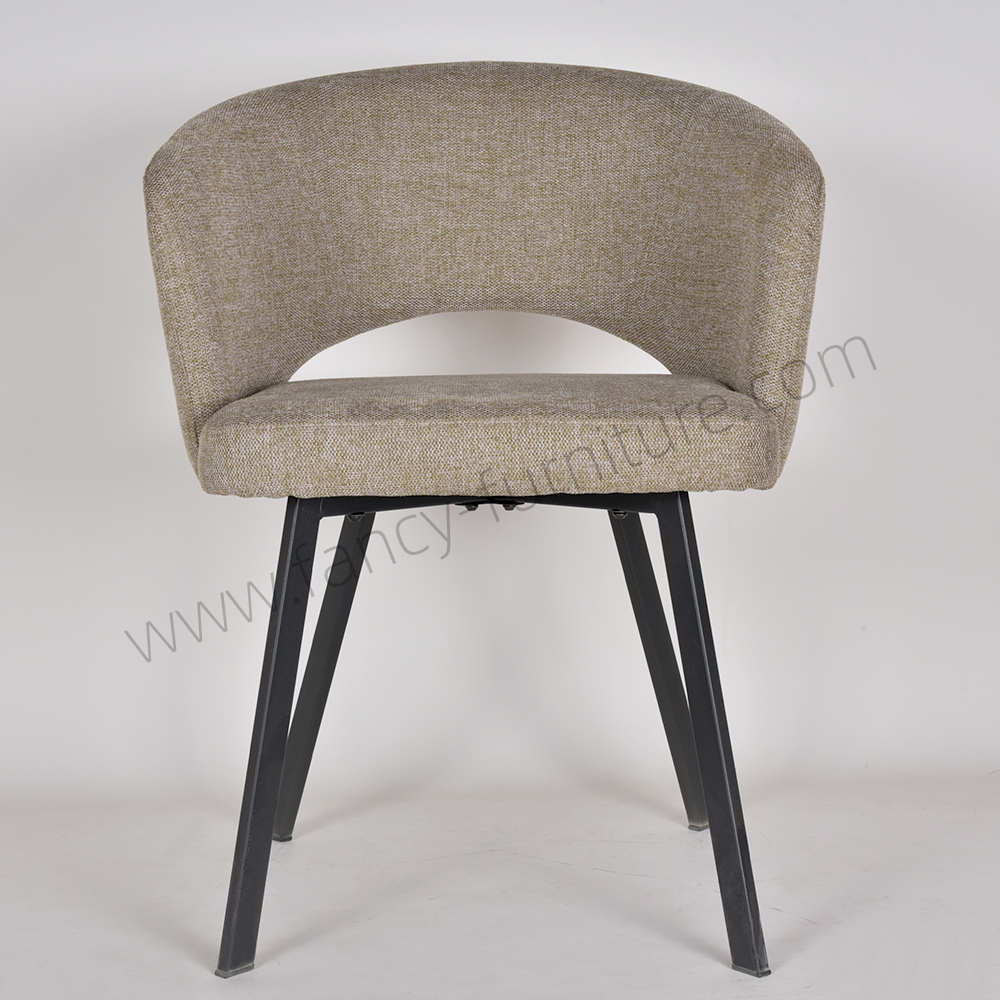 European High-End Dining Chairs for Home Bar Apartment Modern Grain Metal Legs Quality Fabric Popular for Restaurant Use