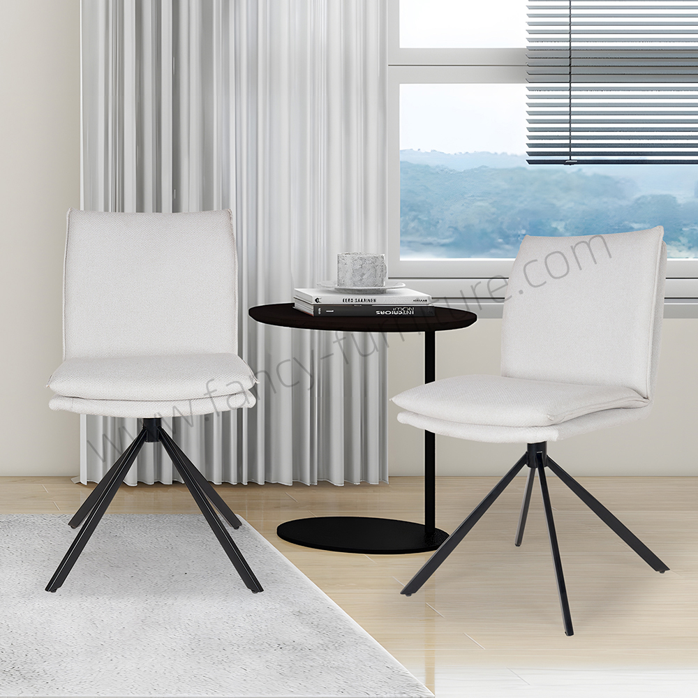 Modern Vintage Beige Faux Leather Dining Chair for Home for Dining Room and Home Office