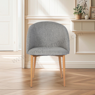 Modern Linen Dining Chair with Metal Legs Durable Upholstery Non-Foldable for Home & Hotel Use