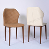 Modern Light Luxury PU Leather Upholstered Dining Chair with Wood Effect Metal Legs, Durable Soft Padded Side Chair for Home Kitchen Restaurant Hotel Cafe Banquet Coffee Shop Wholesale