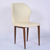Modern PU Leather Upholstered Dining Chair with Wood Effect Metal Legs for Restaurant, Hotel, Cafe And Home Kitchen