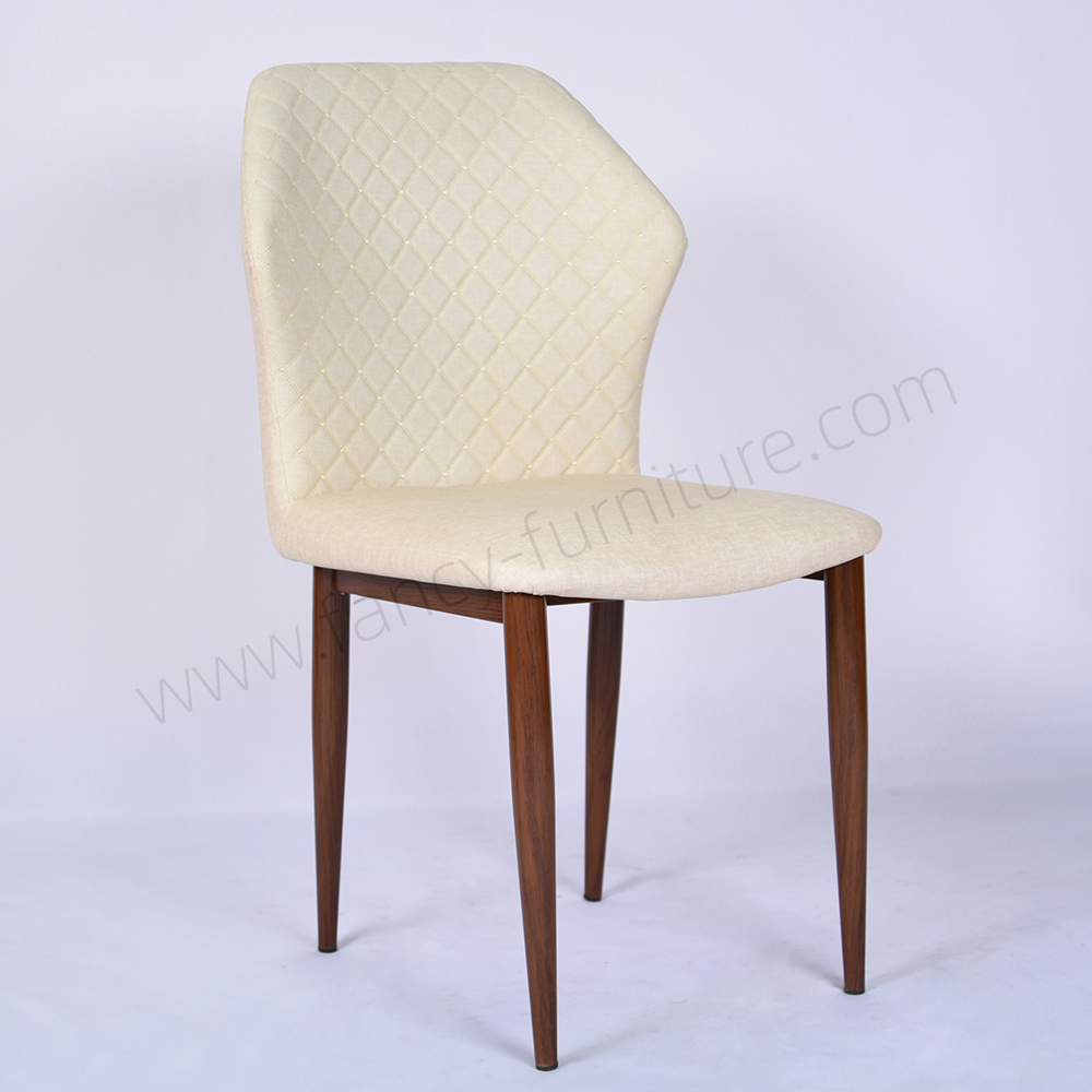 Modern PU Leather Upholstered Dining Chair with Wood Effect Metal Legs for Restaurant, Hotel, Cafe And Home Kitchen