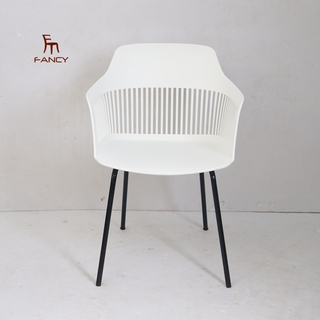 Fancy New Style Plastic chairs PP Plastic Metal Legs For Dining Room 