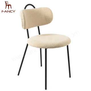Simple Dining Chair European Style Upholstered Dining Chair Metal Leg Dining Chair