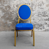 Modern Stackable Iron Round Head Solid Back Banquet Chair with Durable & Stable Design for Hotel Banquet Use