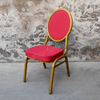 Factory Wholesale Stackable Metal Banquet Chair 25mm Iron Tube Stable Stackable Wedding Hotel Event Chair Custom Color