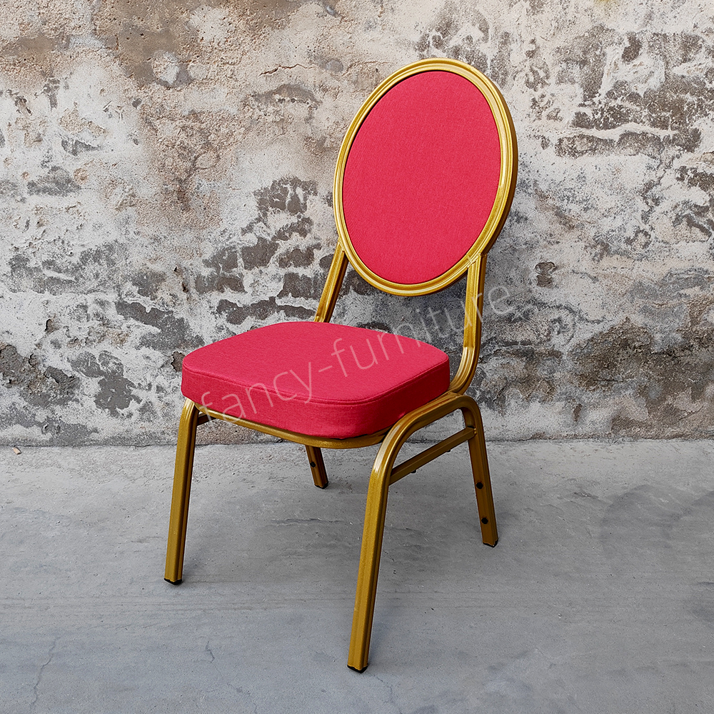 Factory Wholesale Stackable Metal Banquet Chair 25mm Iron Tube Stable Stackable Wedding Hotel Event Chair Custom Color