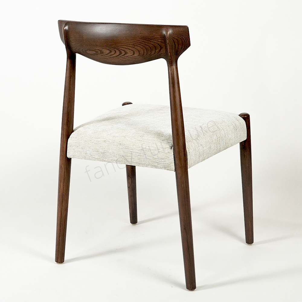 Modern Ash Wood Dining Chair with Soft Fabric Upholstered Seat, Mid-Century Style for Home Kitchen & Restaurant