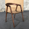 Modern Ash Wood Dining Chair with Armrests, Curved Back Design, Multi-Color Finishes for Home Kitchen & Restaurant