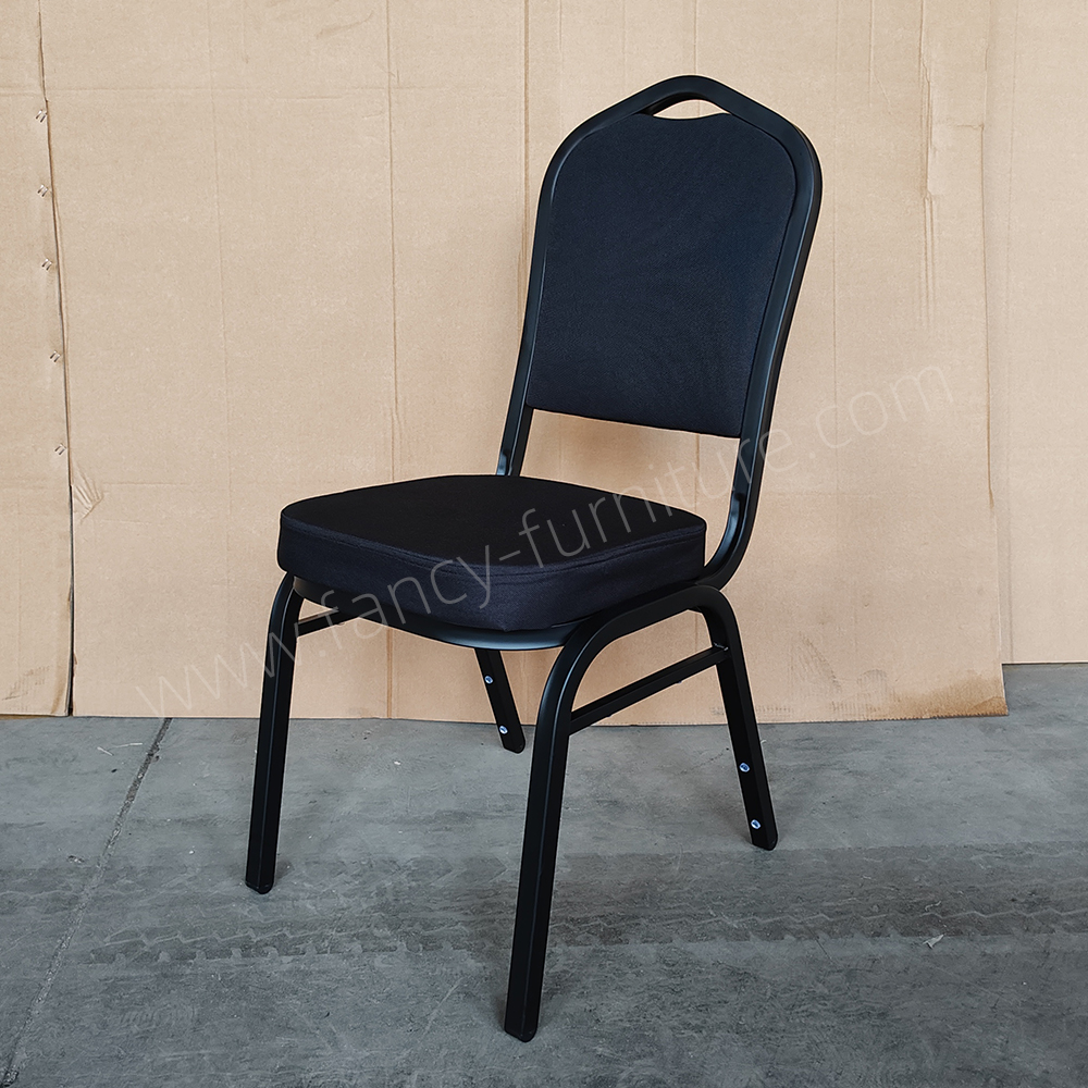 Used Modern Iron Stackable Stable Commercial Dining Hotel Banquet Chairs Solid Back Foam Cushion Fabric Cover Indoor/Outdoor