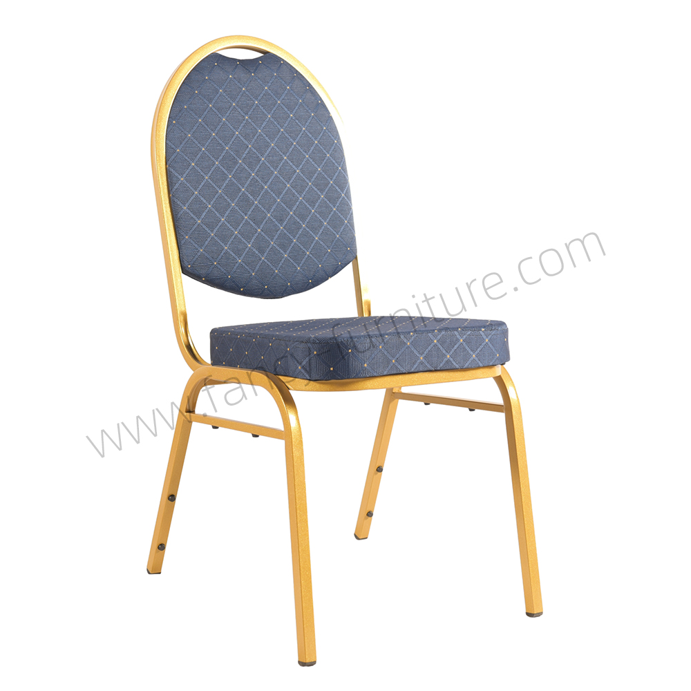 Stackable Chair Iron Legs Stackable Stable Solid Back Commercial Hotel Dining Indoor Outdoor Use Smile Banquet Chair