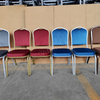 Fancy Banquet Chair Modern Metal Fabric Stackable Stable Commercial Hotel Dining Chair Solid Back Foam Cushion Iron Legs
