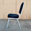 Fancy Banquet Chair Modern Metal Fabric Stackable Stable Commercial Hotel Dining Solid Back Foam Cushion Iron Legs Home Office