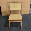 Rubber Wood Frame Rattan Dining Chair, Nordic Style Armless Woven Chair with Natural Finish for Home, Restaurant & Banquet
