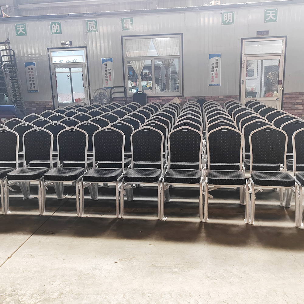 Hot Sale Modern Iron Stackable Durable & Stable Solid Back Hotel Banquet Chair for Wedding Events Indoor Use