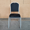 Modern Stackable Metal Fabric Iron Legs Solid Back Commercial Foam Cushion for Home Office Party Indoor/Outdoor Use Chair