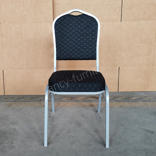Modern Stackable Metal Fabric Iron Legs Solid Back Commercial Foam Cushion for Home Office Party Indoor/Outdoor Use Chair