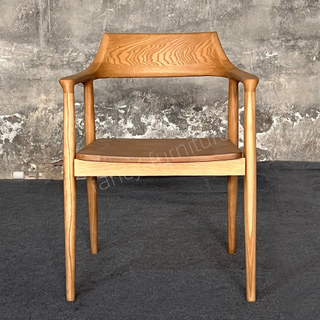 Bulk Supply European Style Hiroshima Ash Wood Dining Chair Durable And Ergonomic Modern Solid Wood Dining Chair for Dining Room