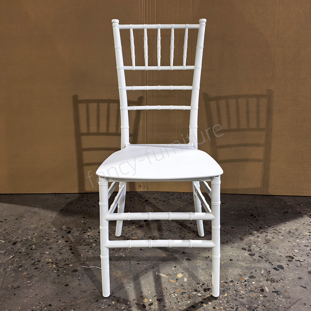 Stacking Plastic PP 7-Slat Modern Chiavari Dining Chair Backrest Durable Waterproof Portable Outdoor for Home Office Party