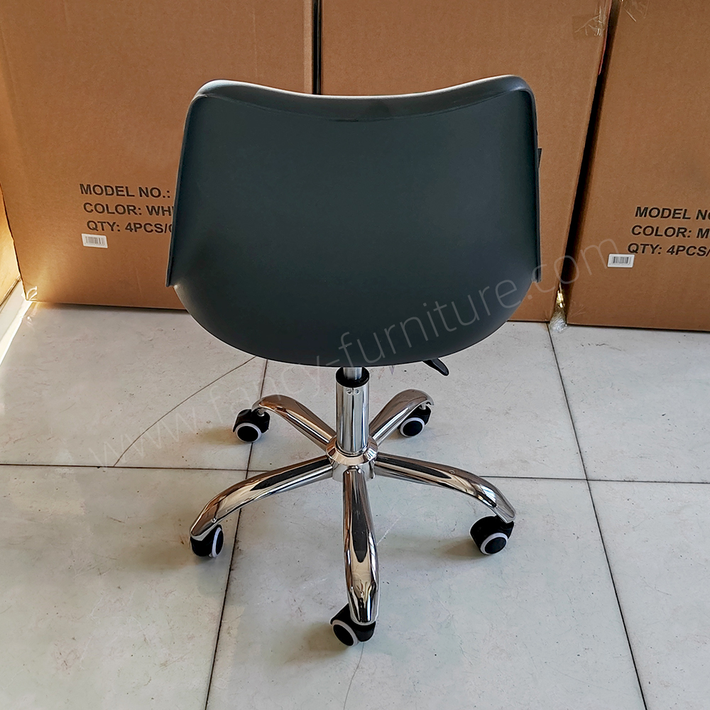 Modern Ergonomic Swivel Desk Chair, Adjustable Height Base, Plastic Backrest with Soft PU Seat, Perfect for Home Office