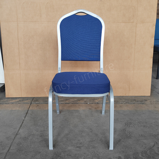Modern Commercial Iron Dining Banquet Chairs with Metal Legs Fabric Seats Stackable Design for Hotel Wedding & Party Events