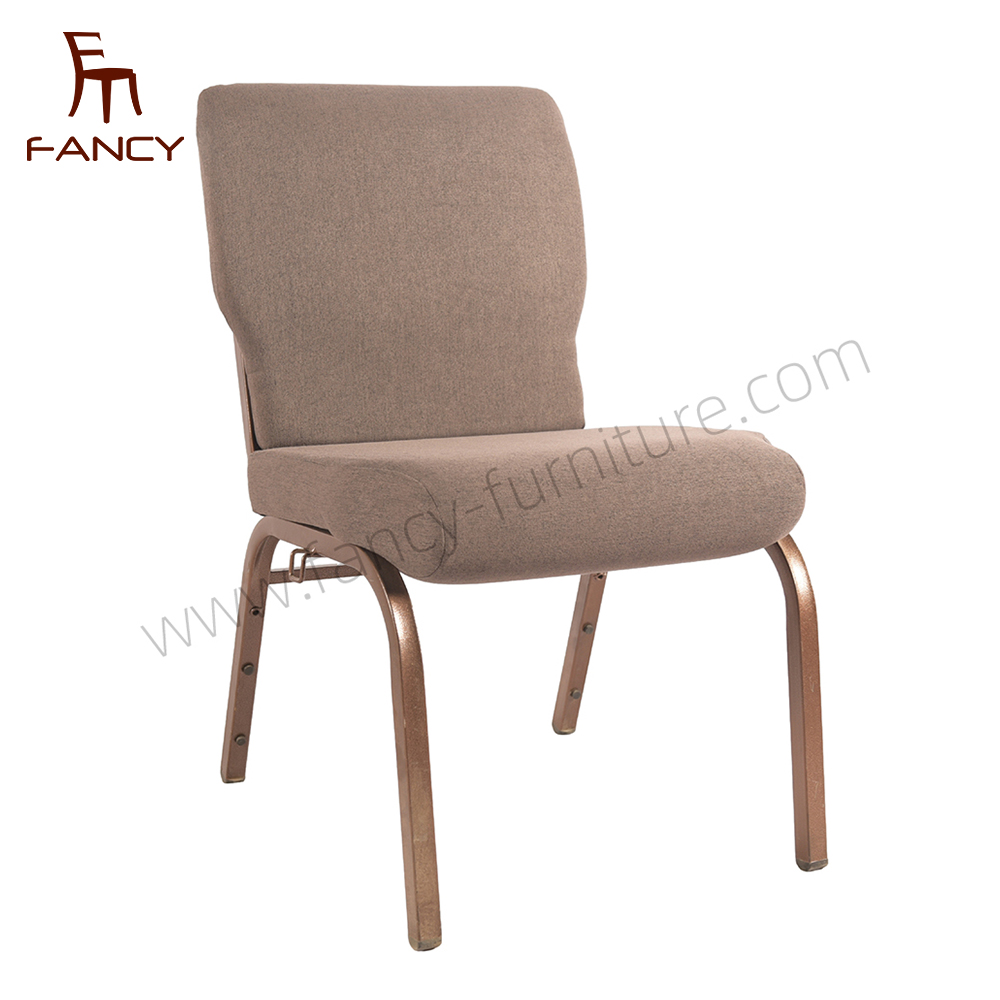 Factory Wholesale Burgundy Color OEM Colors Auditorium Red Interlock Stacking Metal Fabric Church Chair
