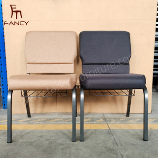 Wholesale Church Chairs Cheap Stackable Cover Fabric Interlocking Metal Church Chair