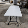 White Minimalist Folding Plastic Table-Heavy Duty HDPE Rectangular Foldable Outdoor Furniture for Camping Party Banquet Events