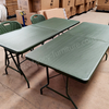 Portable Folding Plastic Table-HDPE Heavy Duty Waterproof Rectangular Table for Home Dining Hotel Camping Parties & Picnics