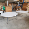 Portable Foldable Plastic Table-round Rectangular Heavy Duty Folding Dining/Hotel Table Waterproof Easy Carry for Outdoor
