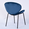 High End Comfortable Velvet Dining Chair Featuring Black Ripple Legs for Commercial & Household