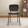 Luxury Modern Velvet Upholstered Dining Chair with Black Ripple Legs for Hotel Use
