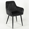 High-Back Velvet Dining Arm Chair, Soft Plush Fabric Dining Chair with Stable Metal Legs for Dining Rooms, Living