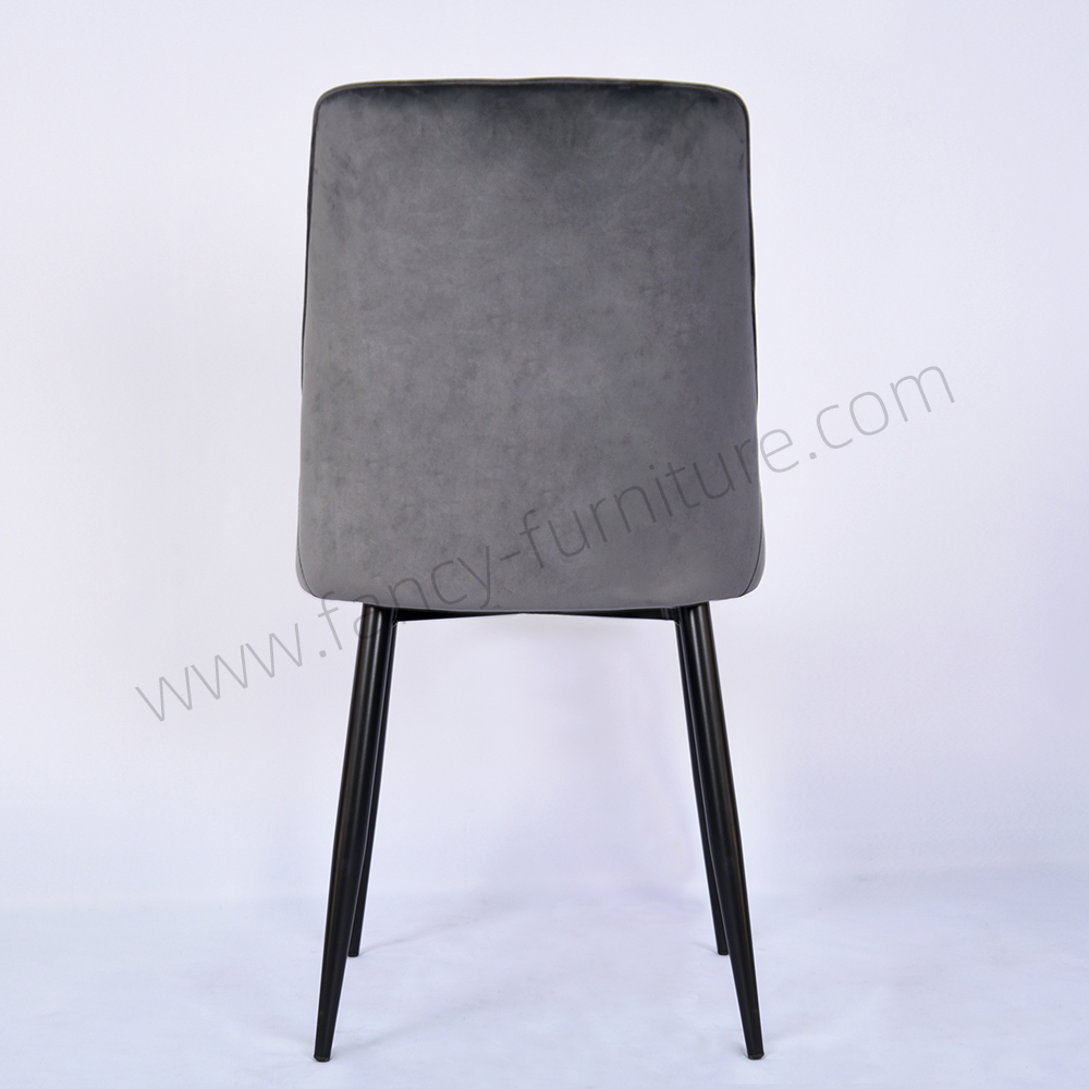 Elegant Velvet Dining Chair Contemporary Upholstered Chair with Black Powder Coated Metal Legs for Dining Room