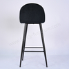 Modern Velvet Bar Chair with Black Legs Comfortable Height Bar Stool with Footrest for Kitchen Island, Home Bar