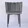 Modern Hotel Dining Chair with Dutch Velvet Upholstery And Black Spray Frame Home Furniture