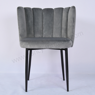 Modern Hotel Dining Chair with Dutch Velvet Upholstery And Black Spray Frame Home Furniture