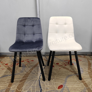 Wholesale 9-Grid Velvet Upholstered Metal Dining Chair for Restaurants Cafes Homes & Kitchens-Modern Comfortable Seating
