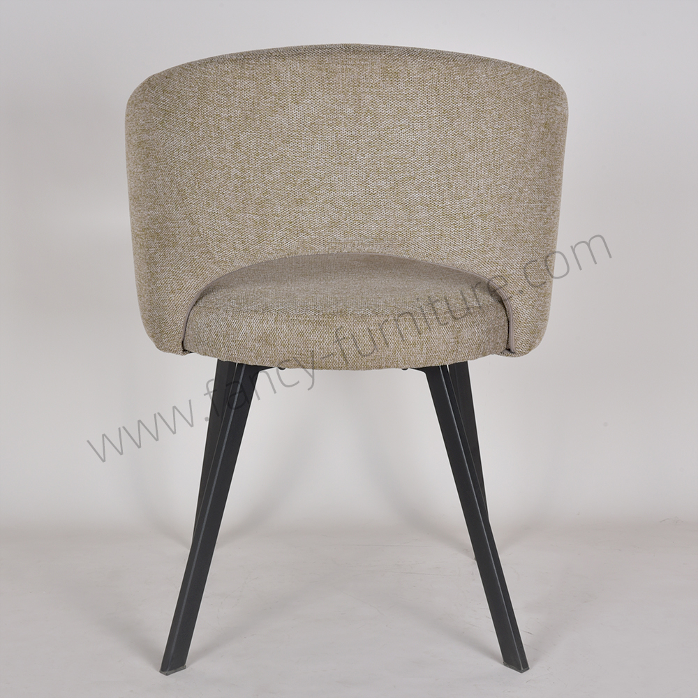 European High-End Dining Chairs for Home Bar Apartment Modern Grain Metal Legs Quality Fabric Popular for Restaurant Use