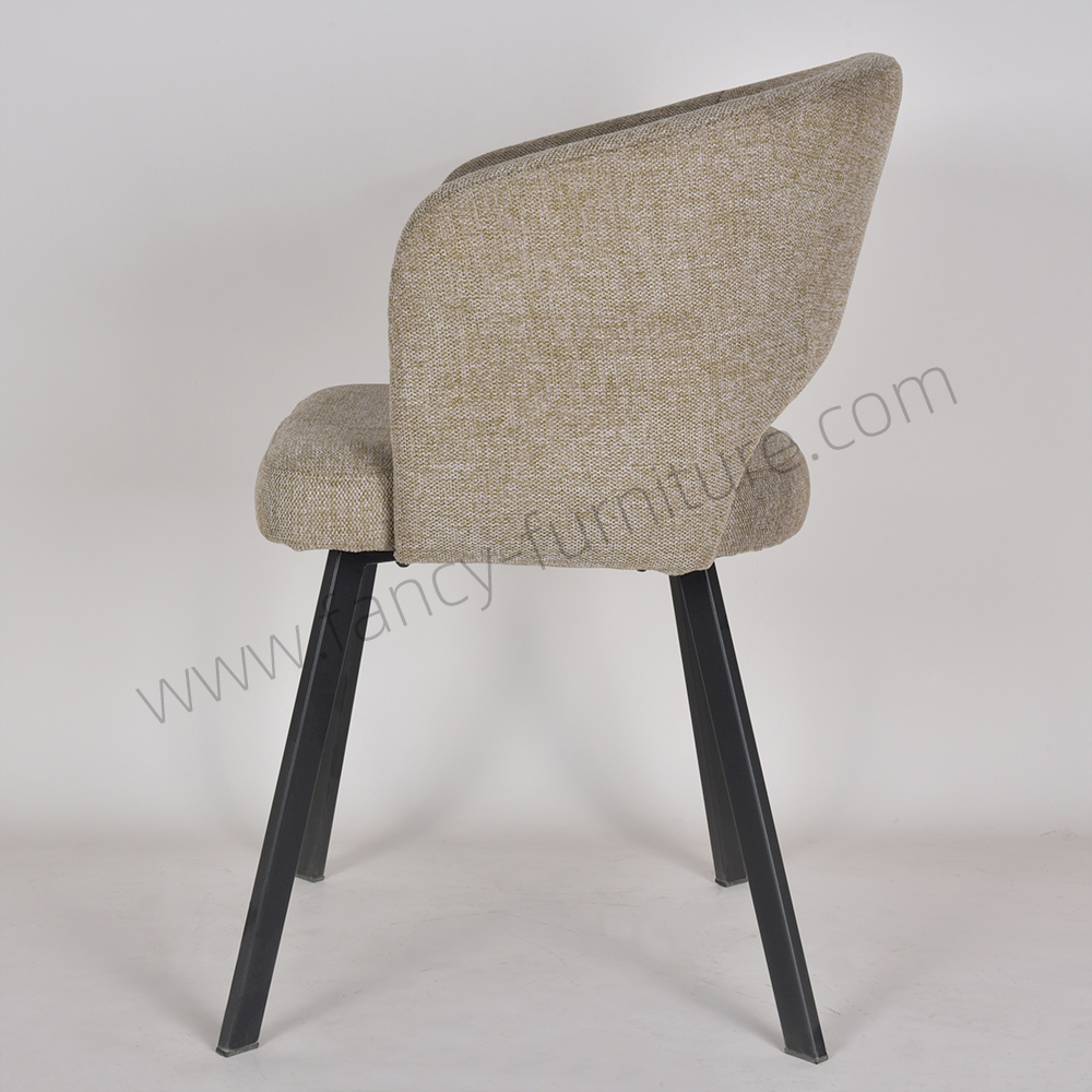 European High-End Dining Chairs for Home Bar Apartment Modern Grain Metal Legs Quality Fabric Popular for Restaurant Use