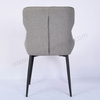 Modern Linen Upholstered Dining Chair Black Metal Tube Legs Stable Soft Dining Room Side Chair Non Foldable Durable Fabric Dining Chairs For Home Restaurant Hotel Cafe Use