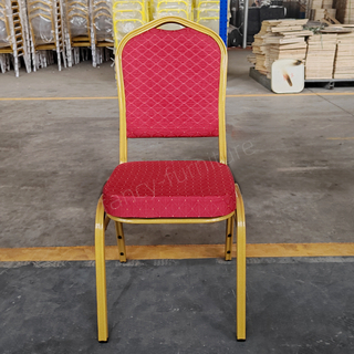 High Quality Durable Stackable Iron Frame Banquet Chair Lightweight Portable Stackable Design for Hotel Banquet Hall Wedding Party Event Furniture